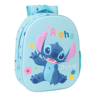 Safta Stitch Mochila 3D de 8.64L - Portabotellas - Tarjeta de Identificacion Personal - Hombreras Acolchadas - 27x33x10cm - Col
