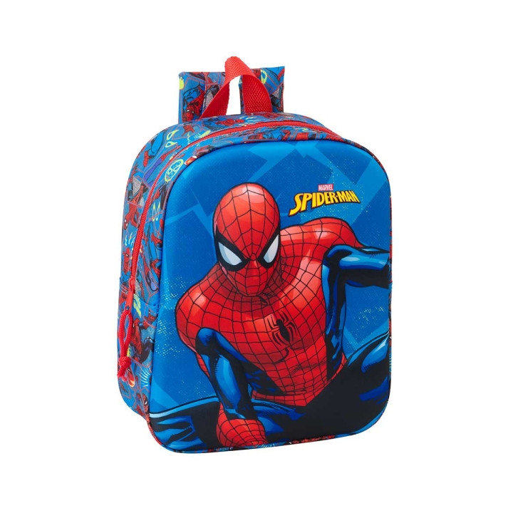 Safta Spider-Man Mochila Guarderia 3D de 6L - Asa de Mano Superior - Asas Regulables y Acolchadas - Cierre de Cremallera - 22x2
