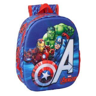 Safta Avengers Mochila 3D de 8.64L - Portabotellas - Tarjeta de Identificacion Personal - Hombreras Acolchadas - 27x33x10cm - C