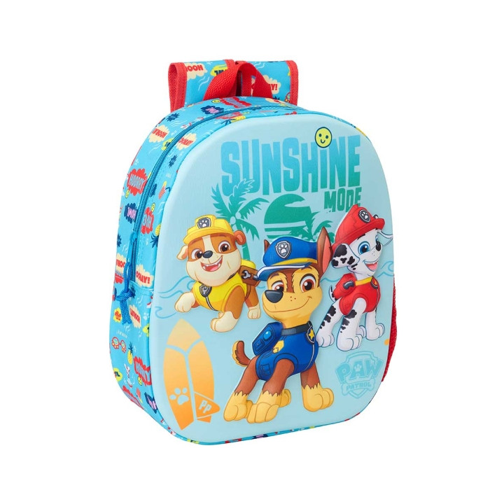 Safta Patrulla Canina Mochila 3D de 8.64L - Portabotellas - Tarjeta de Identificacion Personal - Hombreras Acolchadas - 27x33x1