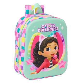 Safta Gabby'S Dollhouse Mochila Guarderia 3D de 6L - Asa de Mano Superior - Asas Regulables y Acolchadas - Cierre de Cremallera