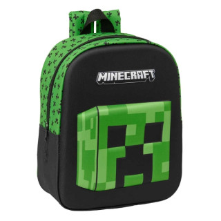 Safta Minecraft Mochila Guarderia 3D de 6L - Asa de Mano Superior - Asas Regulables y Acolchadas - Cierre de Cremallera - 22x27