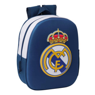 Safta Real Madrid Mochila 3D de 8.64L - Portabotellas - Tarjeta de Identificacion Personal - Hombreras Acolchadas - 27x33x10cm