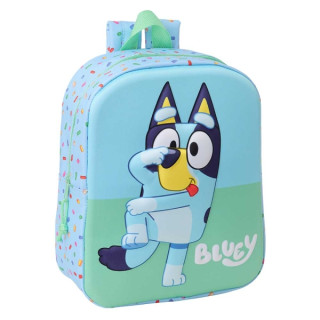 Safta Bluey Mochila Guarderia 3D de 6L - Asa de Mano Superior - Asas Regulables y Acolchadas - Cierre de Cremallera - 22x27x10c