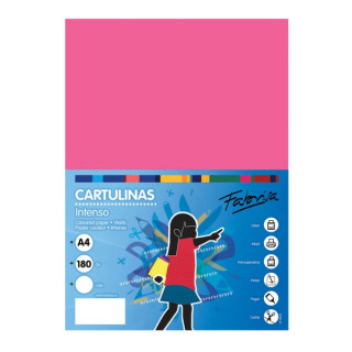 Fabrisa Pack de 50 Cartulinas 180 g/m² - Tamaño A4 - Color Fucsia