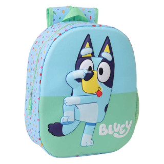 Safta Bluey Mochila 3D de 8.64L - Portabotellas - Tarjeta de Identificacion Personal - Hombreras Acolchadas - 27x33x10cm - Colo