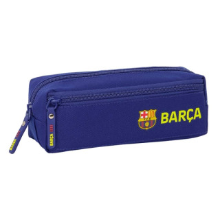 Safta F.C.Barcelona Estuche Portatodo - 3 Compartimentos - Goma Trasera para Acoplar - Cierre de Cremallera - 22x8.5x6cm - Colo