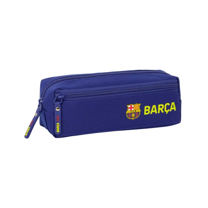 Safta F.C.Barcelona Estuche Portatodo - 3 Compartimentos - Goma Trasera para Acoplar - Cierre de Cremallera - 22x8.5x6cm - Colo