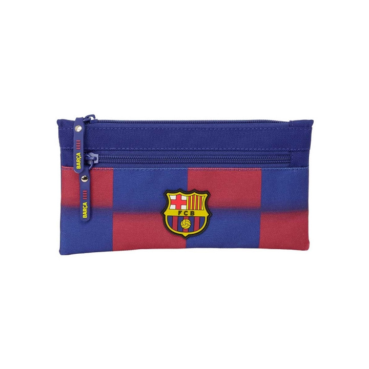 Safta F.C.Barcelona Estuche Portatodo de 0.25L - 2 Compartimentos - Bolsillo Lateral - Cierre con Cremallera - 22x11x1cm - Colo