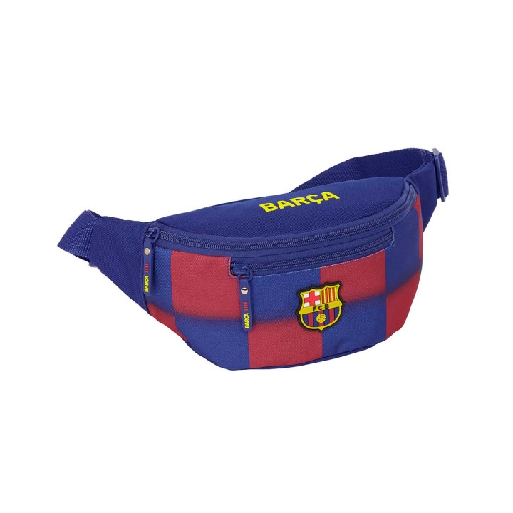 Safta F.C.Barcelona Bolsa de Cintura de 2.485L - 2 Compartimentos - Cinta Ajustable con Cierre de PVC - Cierre con Cremallera -