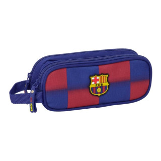 Safta F.C.Barcelona Estuche Portatodo de 1L - 2 Compartimentos - Cierre de Cremallera - Asa de Mano - 21x8x6cm - Color Rojo y A