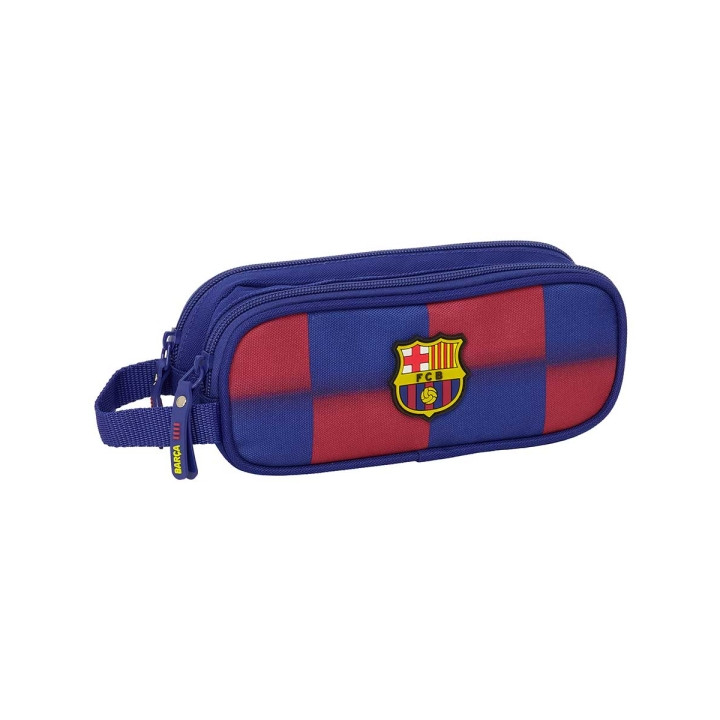 Safta F.C.Barcelona Estuche Portatodo de 1L - 2 Compartimentos - Cierre de Cremallera - Asa de Mano - 21x8x6cm - Color Rojo y A