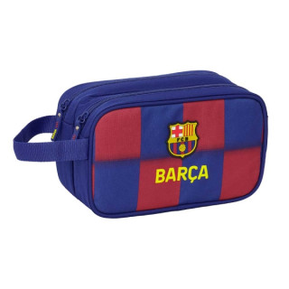 Safta F.C.Barcelona Neceser de 5L Portatodo - 2 Compartimentos - Asa de Mano - Cierre de Cremallera - 26x15x12.5cm - Color Rojo