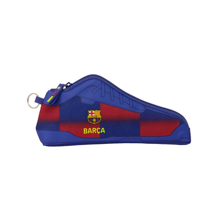 Safta F.C.Barcelona Estuche Portatodo de 0.5L con Forma de Bota - 1 Compartimento - Anilla para Colgar - Cierre con Cremallera