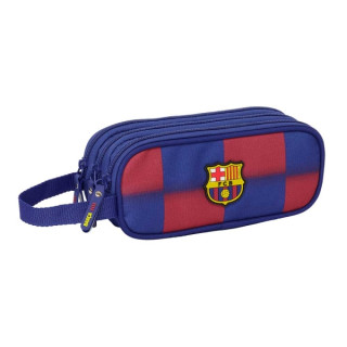 Safta F.C.Barcelona Estuche Portatodo de 1.25L - 3 Compartimentos - Asa de Mano - Cierre de Cremallera - 21x8.5x7cm - Color Roj