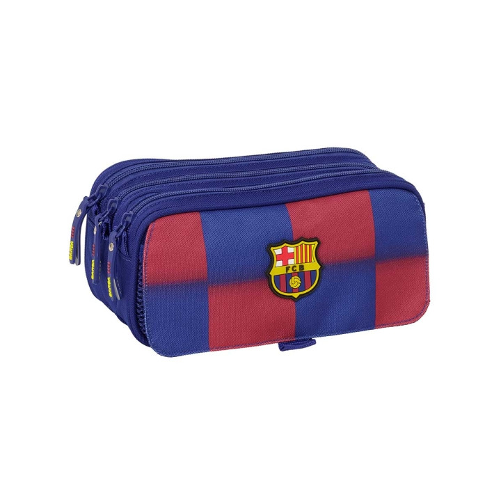 Safta F.C.Barcelona Estuche Portatodo de 1.72L - 3 Compartimentos - Cinta Trasera Adaptable a Carro - Cierre de Cremallera - 21