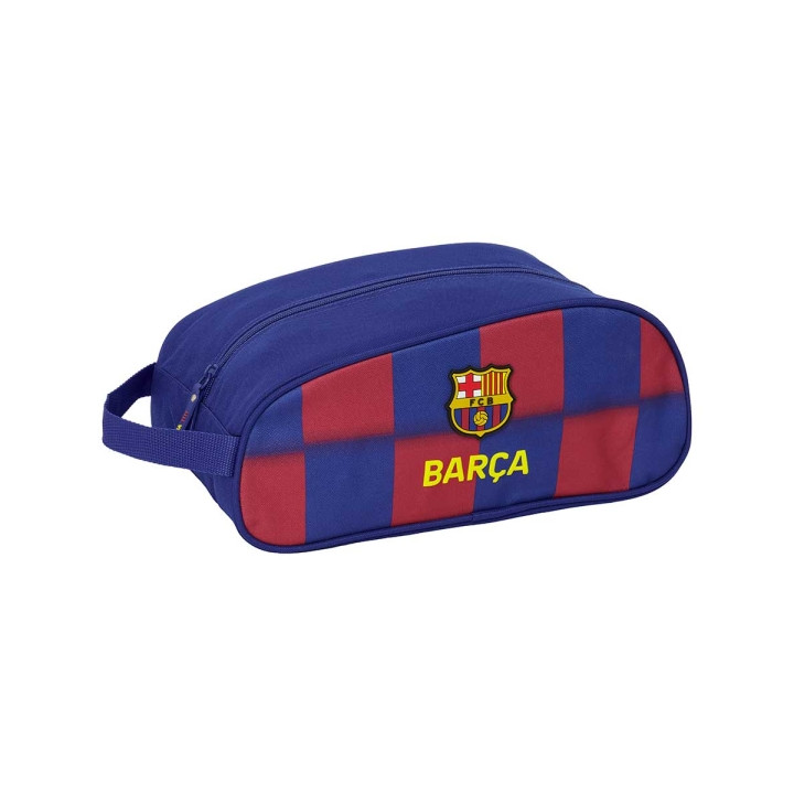 Safta F.C.Barcelona Zapatillero de 9.18L - Ovalado - Asa de Mano - Cierre de Cremallera - 34x15x18cm - Color Rojo y Azul