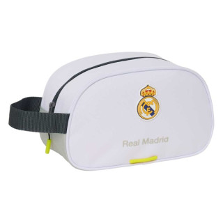 Safta Real Madrid Neceser de 5L Portatodo - Adaptable a Carro - Asa de Mano - Cierre de Cremallera - 26x15x12cm - Color Blanco