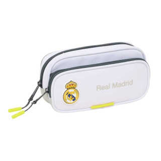 Safta Real Madrid Estuche Portatodo de 1.3L - 2 Compartimentos - Bolsillo Lateral - Cierre con Cremallera - 21x10.5x6cm - Color