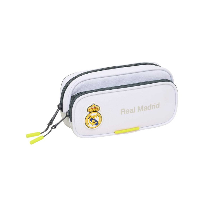 Safta Real Madrid Estuche Portatodo de 1.3L - 2 Compartimentos - Bolsillo Lateral - Cierre con Cremallera - 21x10.5x6cm - Color