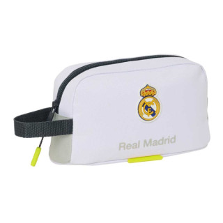 Safta Real Madrid Bolsa Isotermica Porta Alimentos de 1.7L - Asa de Mano - Cierre de Cremallera - 21.5x12x6.5cm - Color Blanco