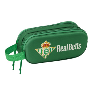 Safta Real Betis Estuche Portatodo 3D - 2 Compartimentos - Cierre de Cremallera - Asa de Mano - 21x8x6cm - Color Verde