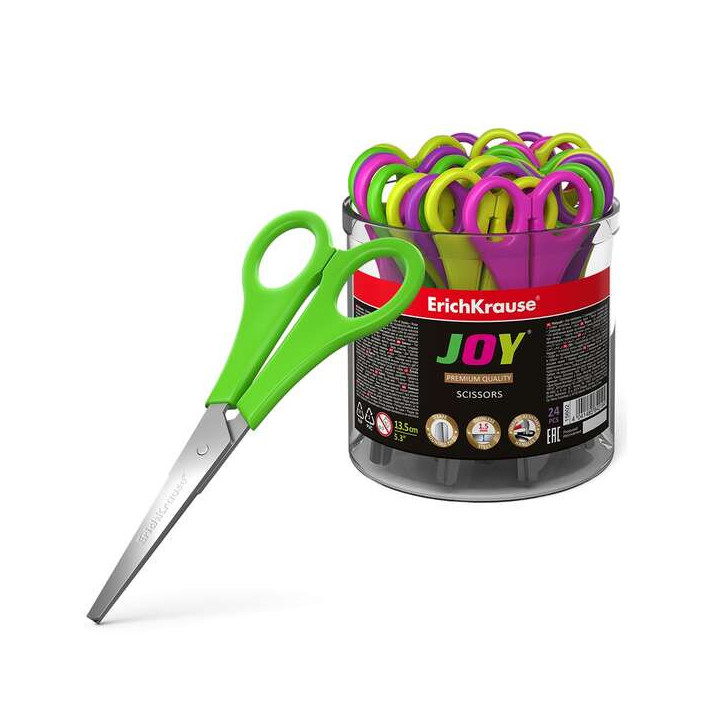 Erichkrause Joy Tijeras - Cuchillas de Acero Inoxidable de Alta Calidad - Extremos Redondeados Seguros - Resistente a La Corros