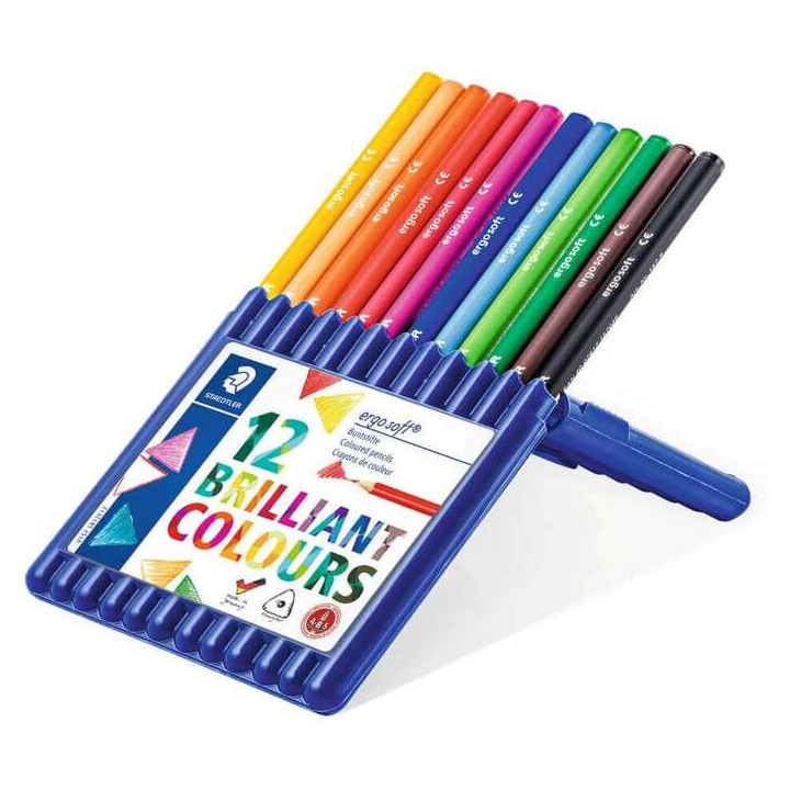 Staedtler Ergosoft 157 Pack de 12 Lapices de Colores - Diseño Ergonomico - Colores Surtidos