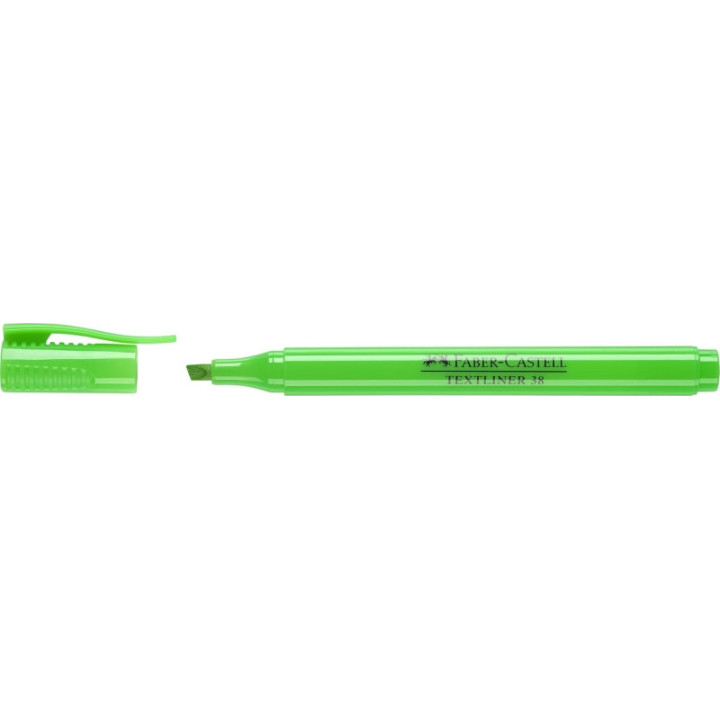 Faber-Castell Textliner 38 Marcador Fluorescente - Cuerpo Fino - Punta Biselada - Trazo Grueso y Fino - Tinta con Base de Agua