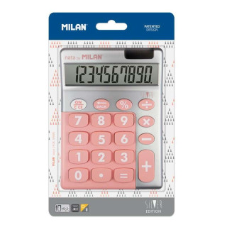Milan Calculadora 10 Digitos Silver - Calculadora de Sobremesa - Teclas Grandes - Tecla Rectificacion Entrada de Datos - Color