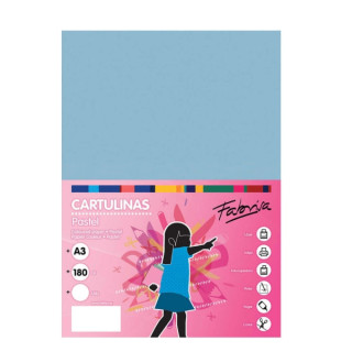 Fabrisa Pack de 25 Cartulinas 180 g/m² - Tamaño A3 - Color Azul Claro
