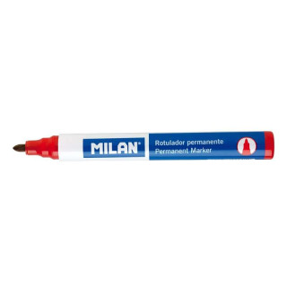 Milan Rotulador Permanente - Punta Redonda 4mm - Tinta a Base de Alcohol - Color Rojo