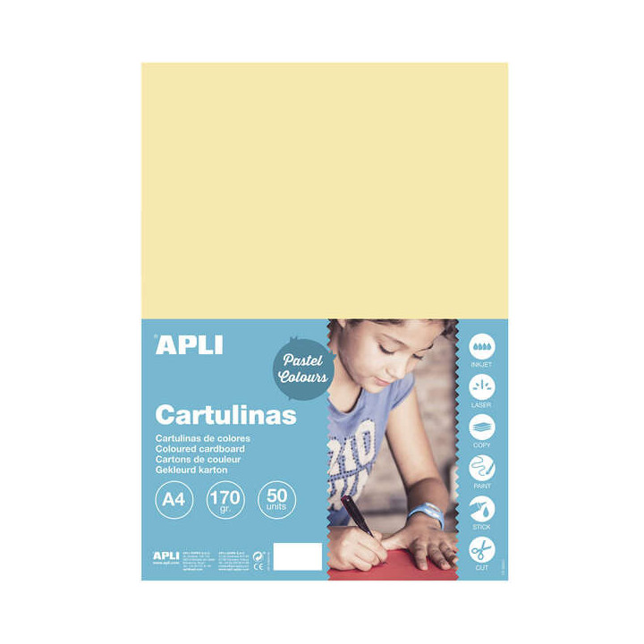 Apli Cartulina Vainilla A4 170g 50 Hojas