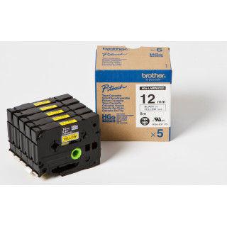 BROTHER Cinta Alta Calidad 8m Amarillo/Negro (Pack 5Ud)12mm