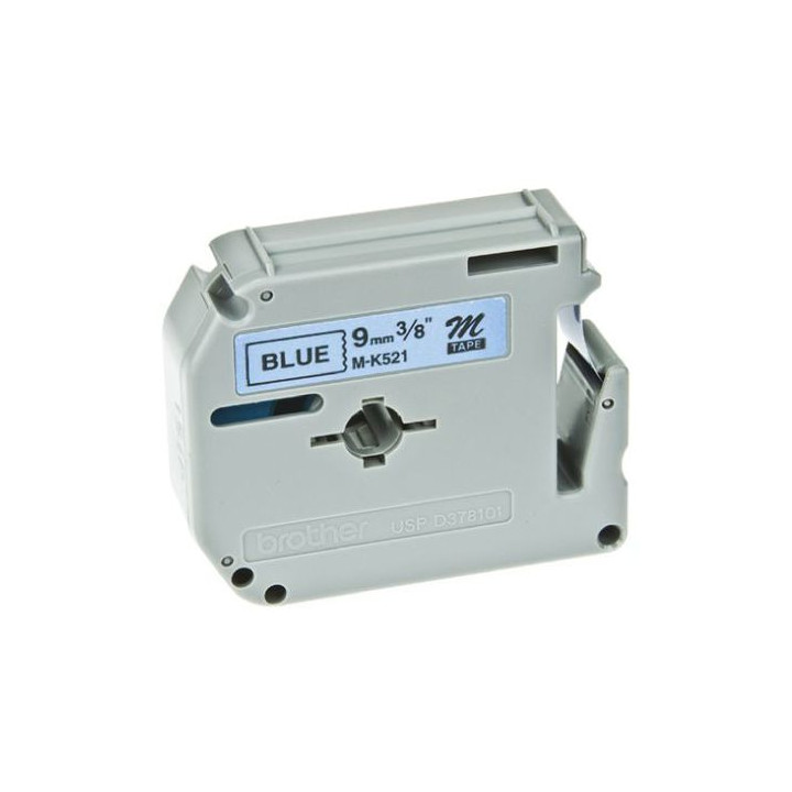 BROTHER Cinta No laminada Azul / negro 9 mm