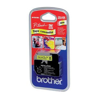 BROTHER Cinta No laminada amarillo/negro 9mm