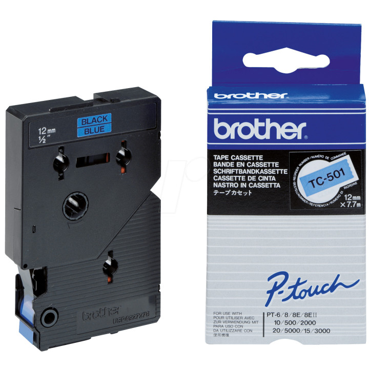BROTHER Cinta laminada azul/negro 12mm