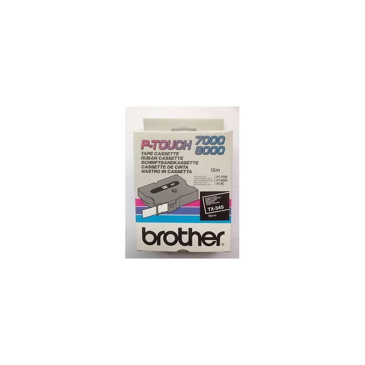 BROTHER Cinta laminada negro/blanco 18mm