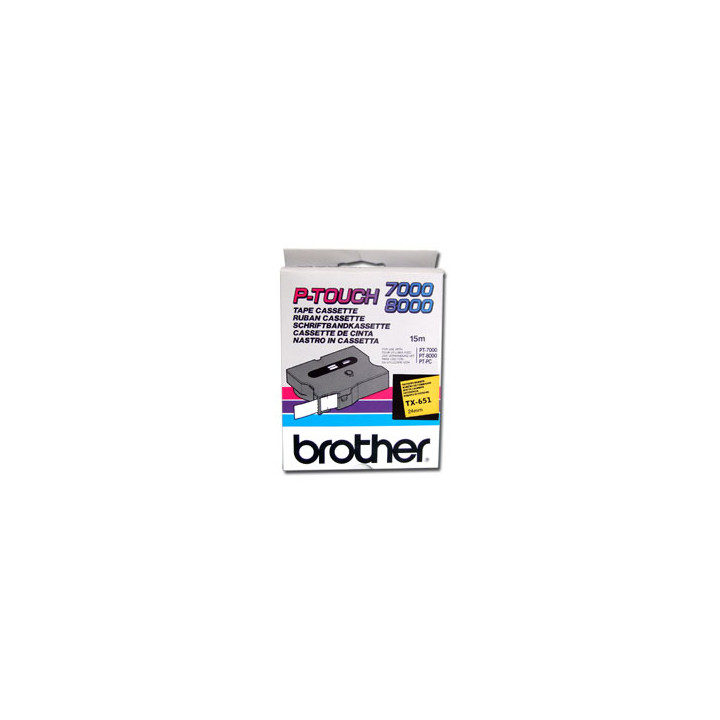 BROTHER Cinta laminada amarillo/negro 24mm