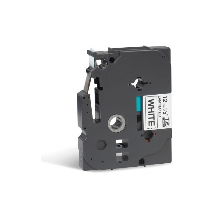 BROTHER Cinta laminada blanco/Negro 12mm (Sin Blister)