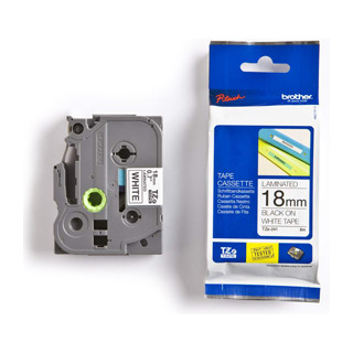 BROTHER Cinta No laminada blanco/negro 18mm