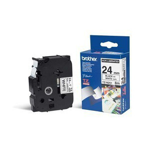 BROTHER Cinta No laminada blano/negro 24mm
