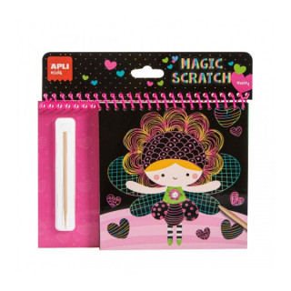 Apli Bloc de Laminas para Rascar Hadas - Incluye 8 Laminas y Palito Rascador - Promueve Creatividad y Autoestima - Ideal para V