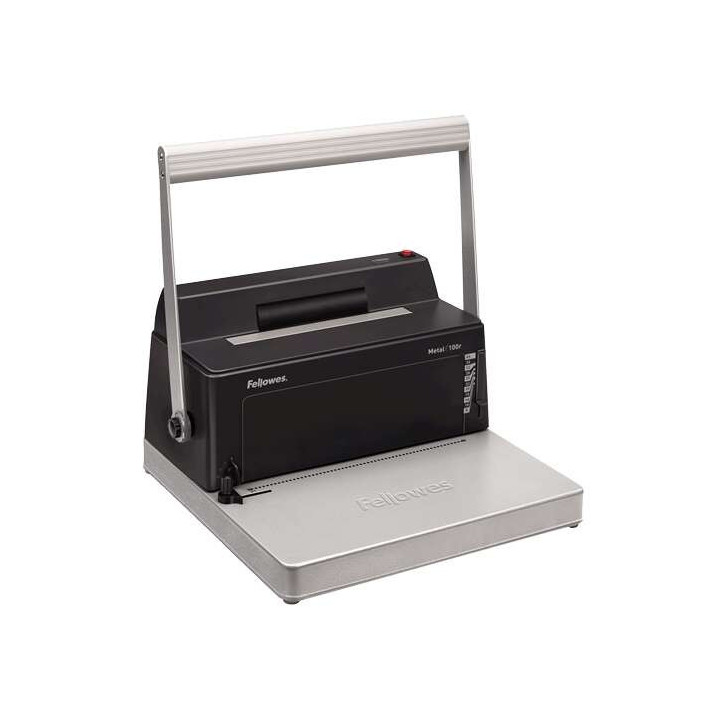 Fellowes Metal 100R Encuadernadora Manual A4 de Espiral Metalico - Perfora hasta 20 Hojas - Encuaderna hasta 450 Hojas