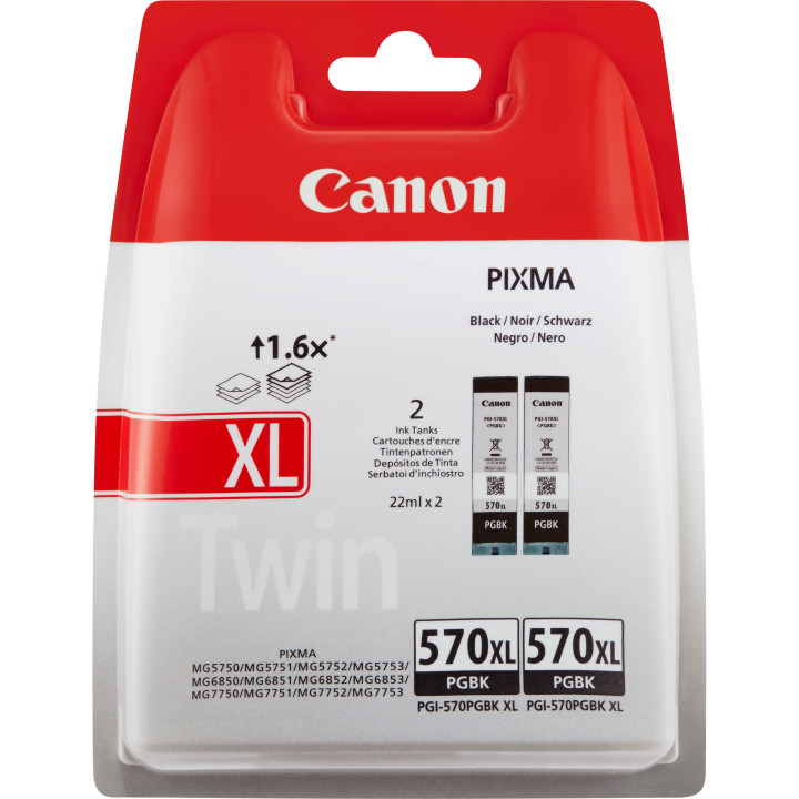CANON Cartucho Negro PGI570PGBK XL Pixma MG6850  Twin pack (en Blister)