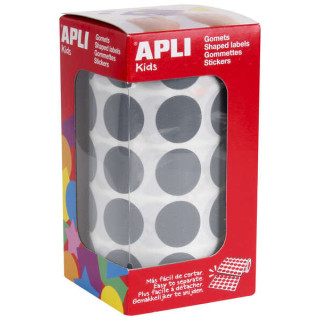 Apli Pack de 1770 Gomets Redondos Ø 20mm - 59 Hojas Pretroqueladas - Adhesivo Permanente - Ideal para Escuelas Infantiles y Co