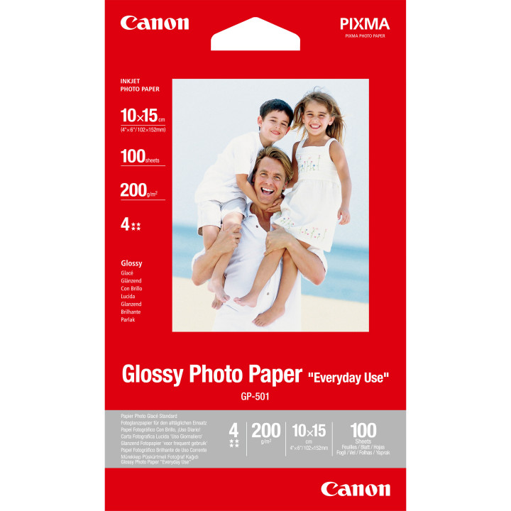 Canon Papel Brillante Fotografico. 100 Hojas. 10x15cm. 170g.