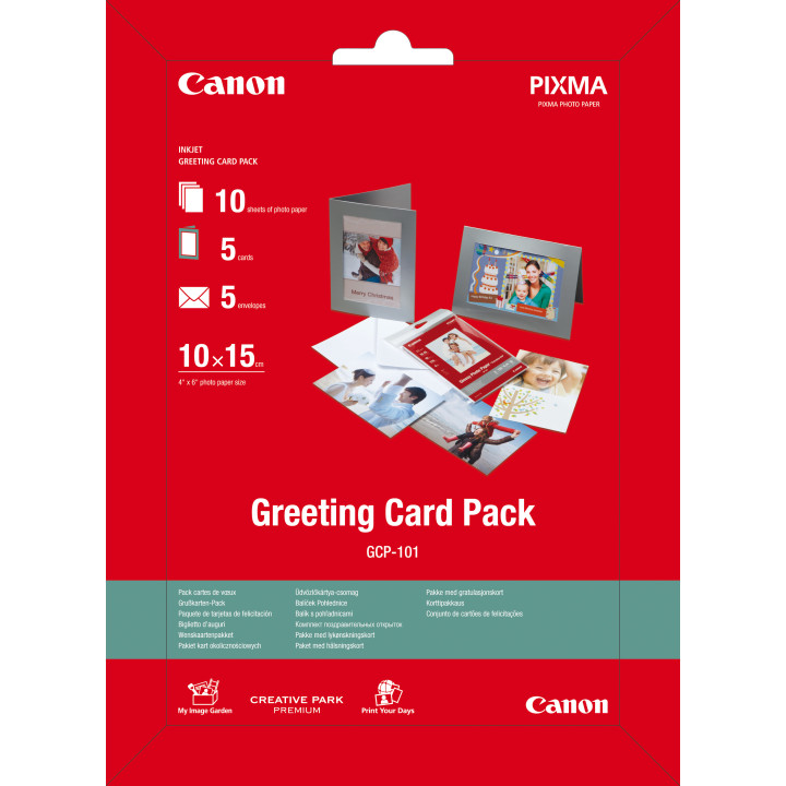 Canon Papel PACK 10 10X15 5 Tarj.FELICITACION 5 SOBRES (GCP-101)