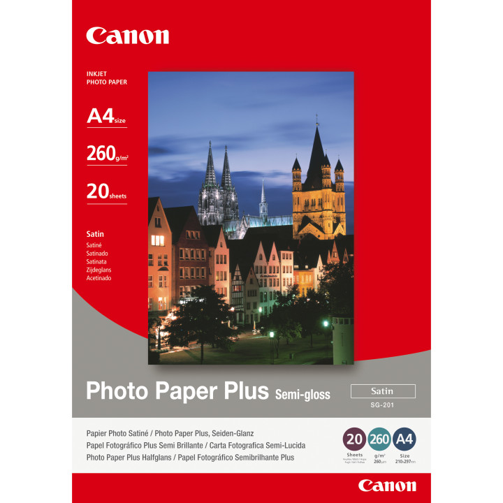 Canon Papel Fotografico Brillo Medio. 20 Hojas. A4. 260g.