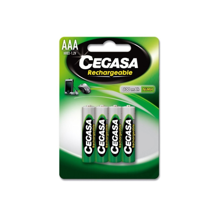 CEGASA PILA RECARGABLE HR03 800 MAH 1 2V BL.4 UDS